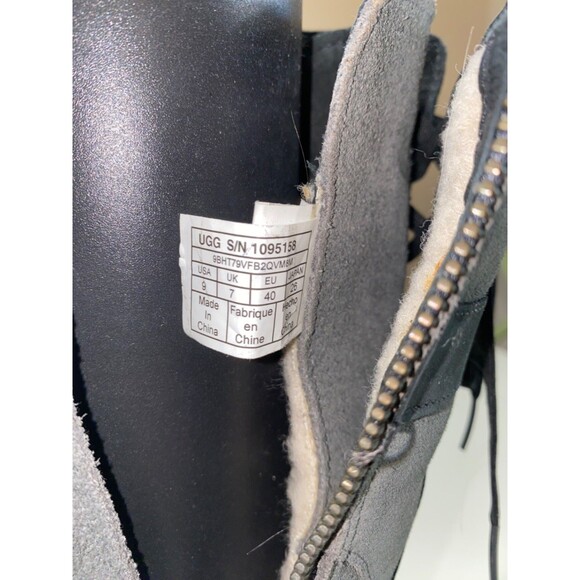 Ugg Australia Brystl Tall Boot Black Lace Up Tall Waterproof Leather 1095158 US9 - Picture 11 of 15